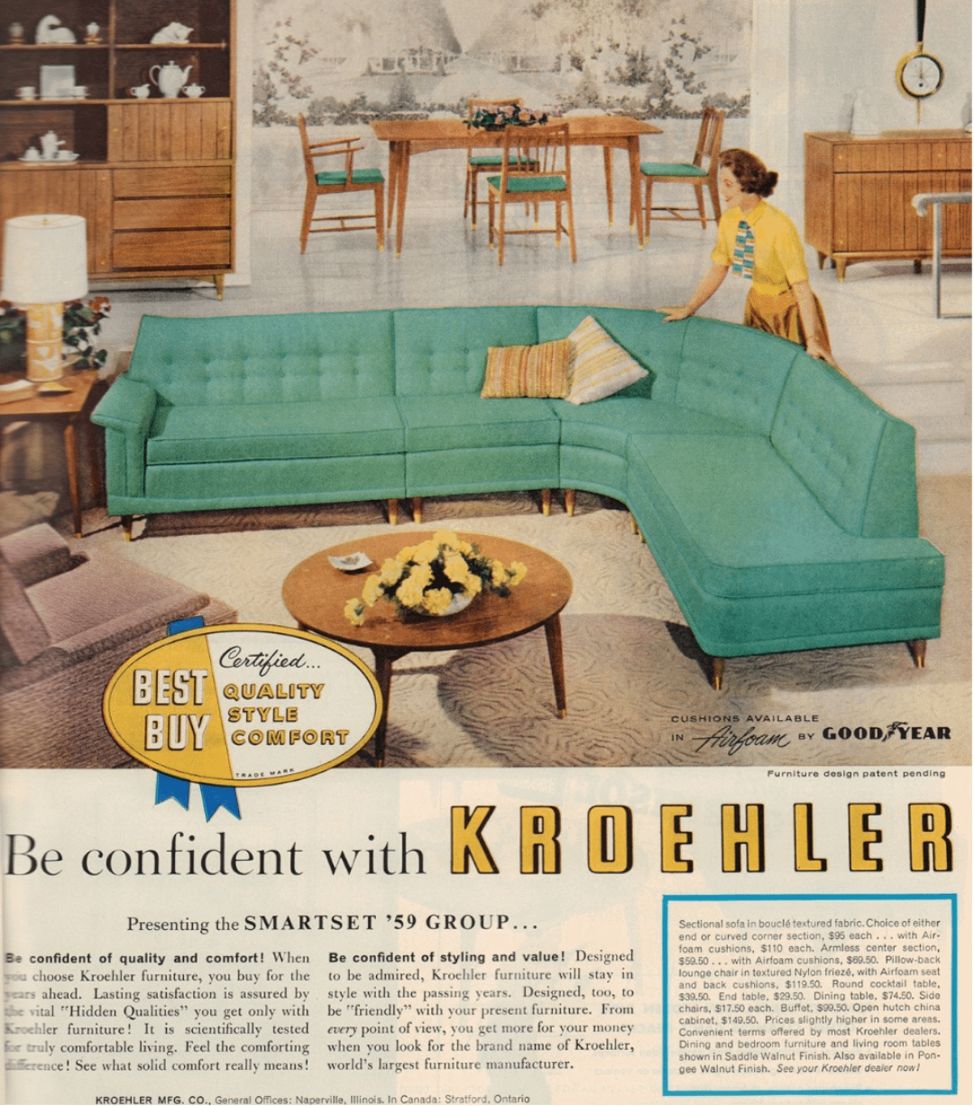 Kroehler Furniture from 1959. USLUCK