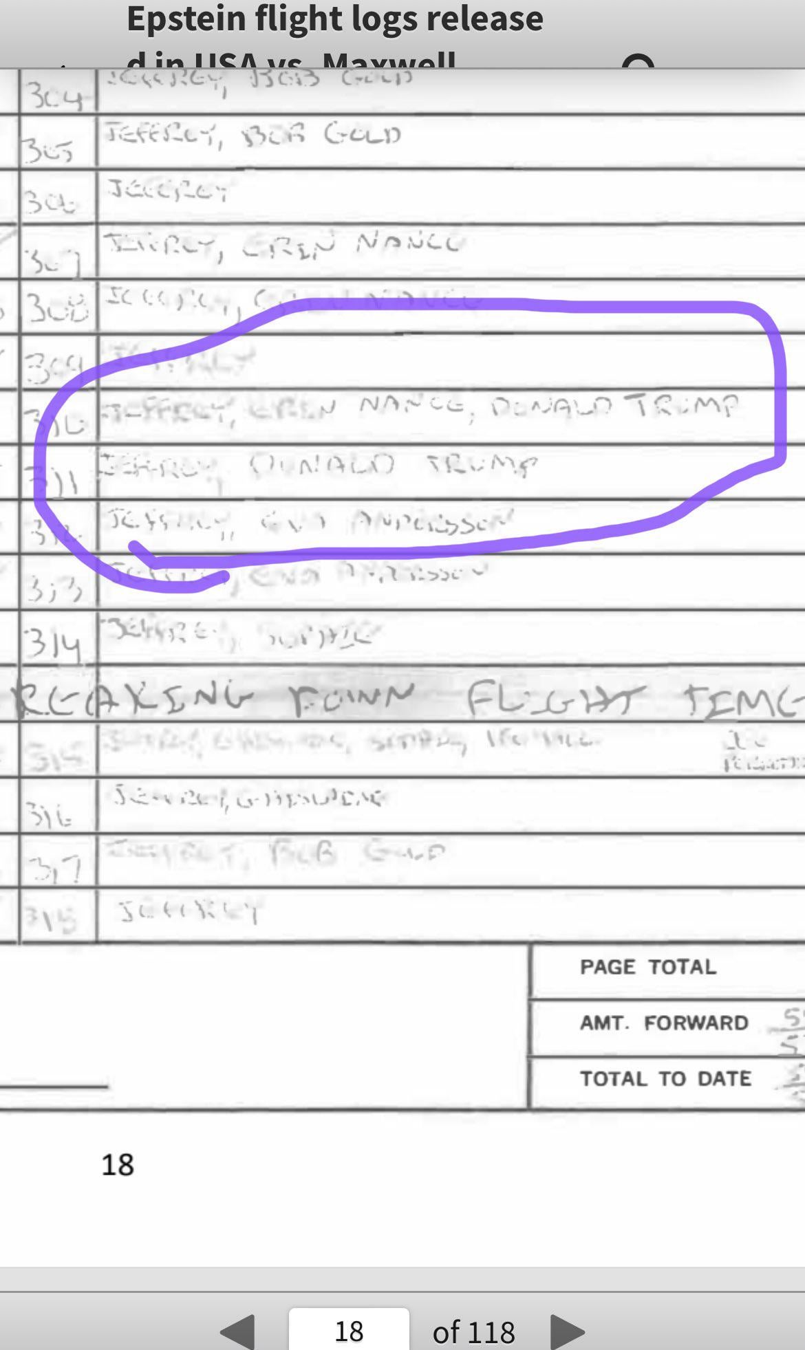 Donald Trump is confirmed to be on the Epstein flight logs... USLUCK