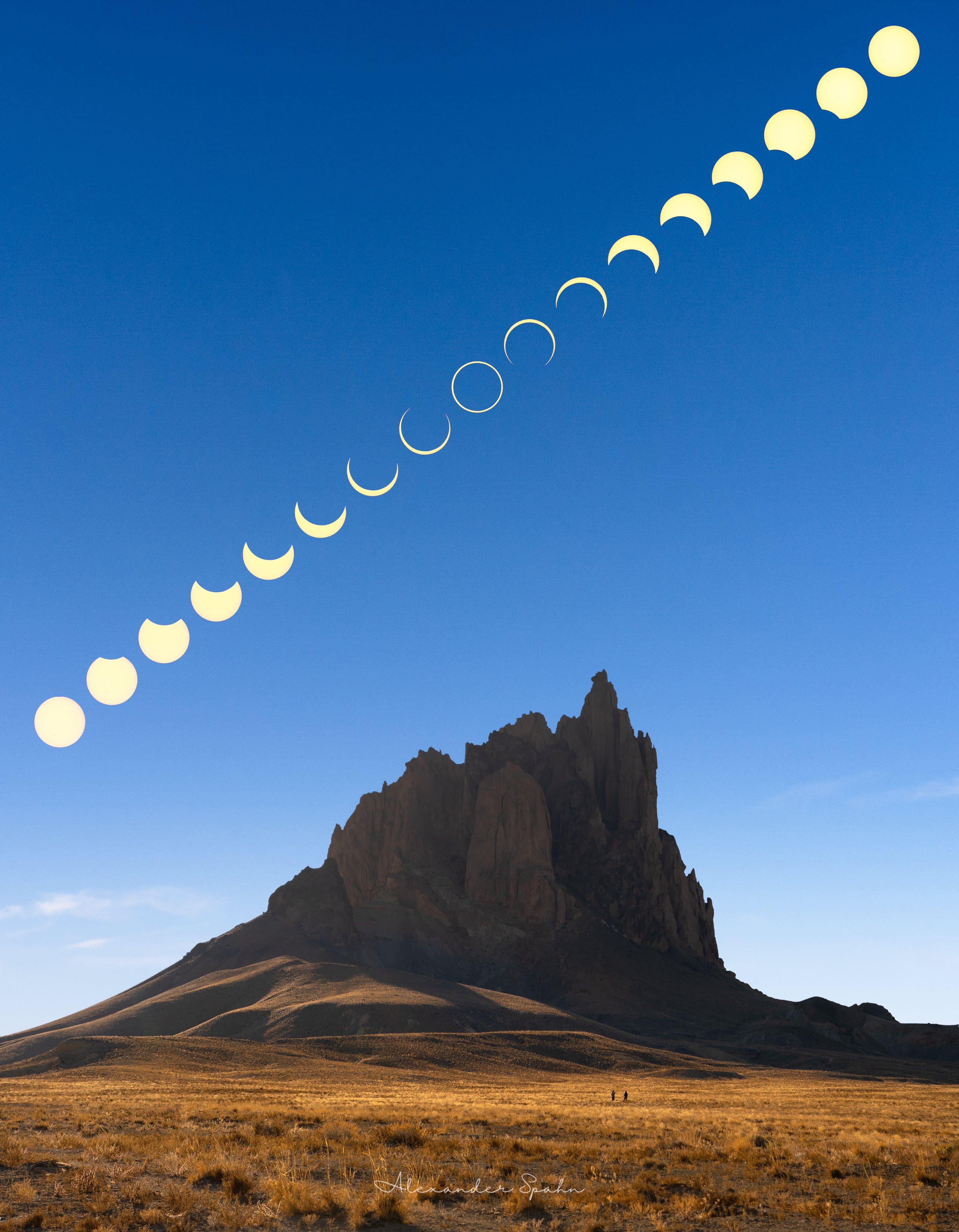 Sequence composite of the annular solar eclipse at Shiprock, New Mexico ...